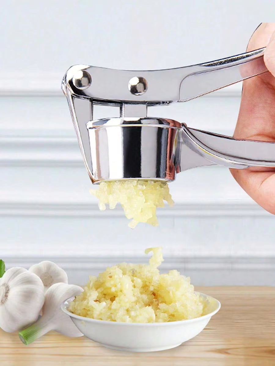 1pc Aluminum Alloy Garlic And Ginger Press, Made Of Aluminum Alloy Material, Can Press Garlic And Ginger Into Paste. Suitable For Home Kitchen Cooking Preparation, Restaurant Back Kitchen Seasoning Preparation, Etc.